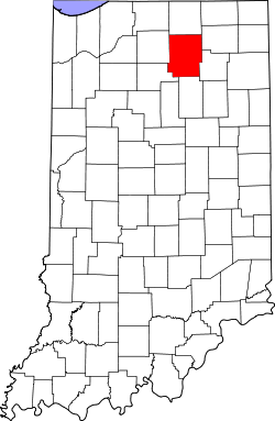 map of Indiana highlighting Kosciusko County