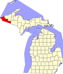 Locatie van Gogebic County in Michigan