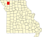 Kort over Missouri, der fremhæver Gentry County.svg