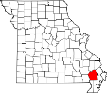 Harta e Stoddard County në Missouri