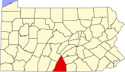 Map of Pennsylvania highlighting Franklin County.svg