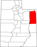 Map of Utah highlighting Uintah County.svg