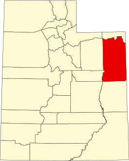 Locatie van Uintah County in Utah