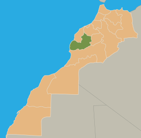 Harta regiunii Marrakech-Tensift-Al Haouz în cadrul Marocului