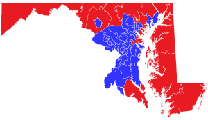 Current partisan composition:
Democratic senator
Republican senator Maryland Senate Map January 2023.svg