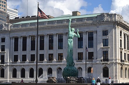 The main branch of the Cleveland Public Library. Branches dot the city.