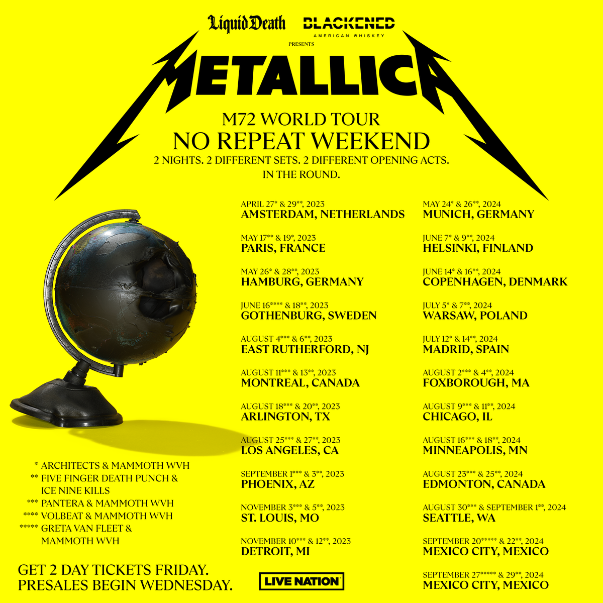 Live Metallica: Amsterdam, Netherlands - April 27, 2023