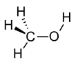 Space filling model of methanol Methanol-2D.svg