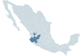 हालिस्कोचे मेक्सिको देशाच्या नकाशातील स्थान
