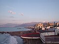 El monte Grammondo nevado visto desde Bordighera