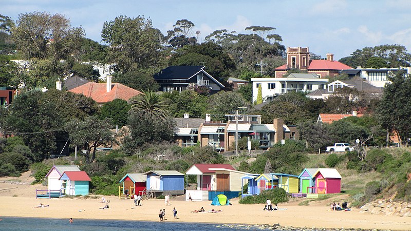 File:Mornington, Victoria Bathing boxes 1.jpg