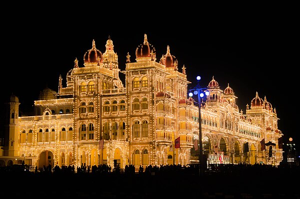 Mysore Palace lighting during Mysore Dasara 2012