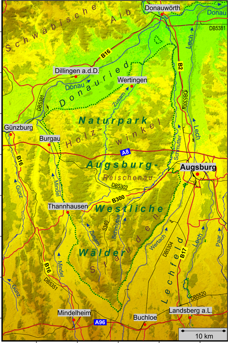 Naturpark Augsburg topomap