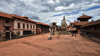 .A view of Bhaktapur Durbar Square premises,1400m above sea level. Originally built by King Jitamitra Malla in 1696 A.D. UNESCO World Heritage Sites Photograph: Ashafir Licensing: CC-BY-SA-3.0