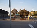 View from South to North of Southern end of Niagara Falls Transit Terminal, with Niagara Transit archive copy at the Wayback Machine bus stop 102 on the right hand side.