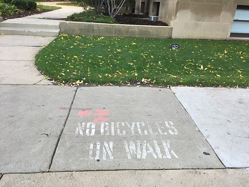 File:No bicycles on walk pavement parking (37944982792).jpg