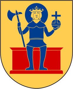 Sankt Olof på Norrköpings stadsvapen.