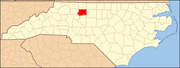 Map of North Carolina highlighting Forsyth County North Carolina Map Highlighting Forsyth County.PNG