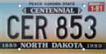 North Dakota Nummernschild, 1989–1992 mit Januar 1991 sticker.png