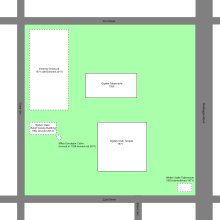 Buildings (past and current) located on the Ogden Utah temple block Ogden Utah Temple Block.svg