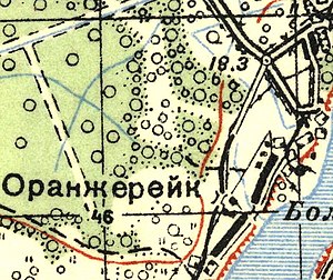 План деревни Оранжерейка. 1939 г.