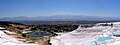 Limestone terraces and the village of Pamukkale