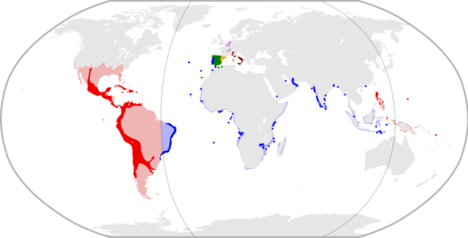 The Iberian Union in 1598, under Philip II, King of Spain and Portugal