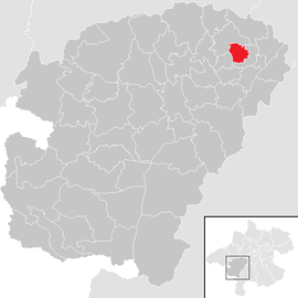 Poloha obce Pitzenberg v okrese Vöcklabruck (klikacia mapa)