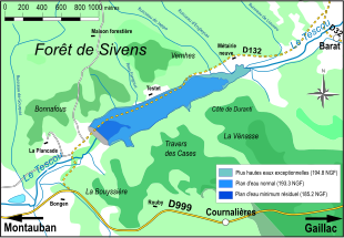 Vue en plan du projet de retenue