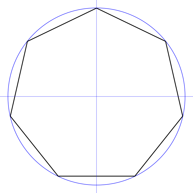 Un polígono regular de siete lados
