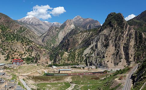 40-12 with a passenger train at Sepid Dasht