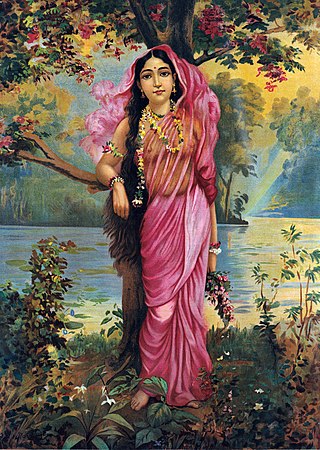 Vasantika, Goddess of Spring (oleographic print), from Raja Ravi Varma