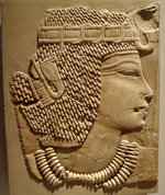King Amenhotep III, head cut out of wall and now in Berlin ReliefOfAmenhotepIII-ThebanTomb57.png