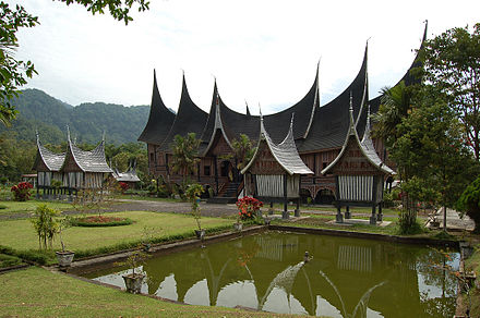 Rumah Gadang with its unique roof shape