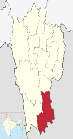 Localizacion del districte de Saiha en Mizoram