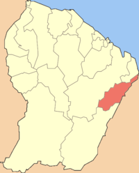 Localização da comuna (em vermelho) na Guiana Francesa