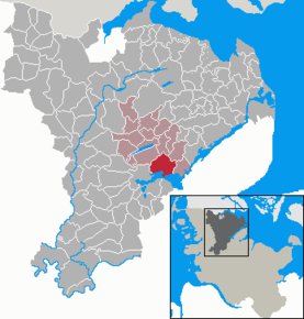 Poziția Schaalby pe harta districtului Schleswig-Flensburg