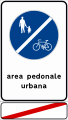 Fine area pedonale urbana con accesso consentito ai velocipedi
