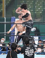 Sho and Yoh facing off against each other at Wrestle Grand Slam in MetLife Dome Seibu Dome Wrestle Grand Slam IMG 4752.jpg