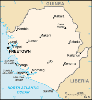 map of Sierra Leone