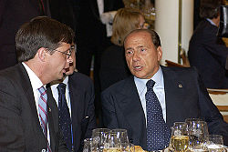 Prime Minister Jan Peter Balkenende and Prime Minister of Italy Silvio Berlusconi in Moscow on 31 May 2003. Silvio Berlusconi and Jan Peter Balkenende.jpg