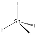 Structural formula of tin (IV) iodide