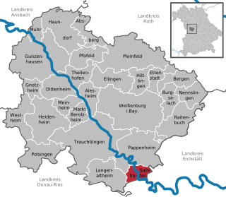 Läget för Solnhofen i Landkreis Weißenburg-Gunzenhausen