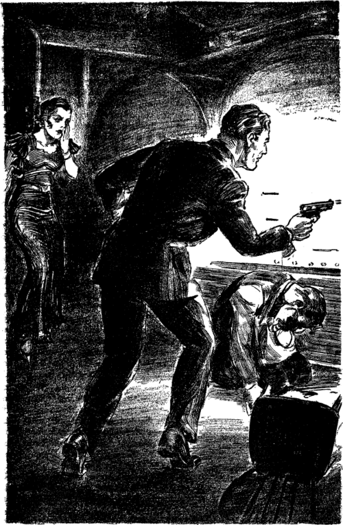 Richard Wentworth firing his pistol.