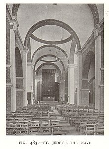 The Nave, from Weaver (1913) St Jude's Church Nave Lutyens Houses and Gardens 1913 Page329.jpg