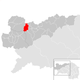 Poloha obce Stainach-Pürgg v okrese Liezen (klikacia mapa)