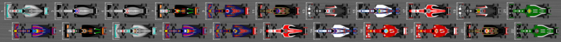 Diagrama do grid de largada para o Grande Prêmio da Inglaterra de 2014