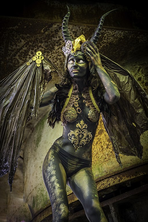 Steampunk body painting creature