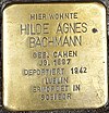 Stolperstein Hilde Agnes Bachmann, in front of Kirchgasse 52 (Wiesbaden) .jpg