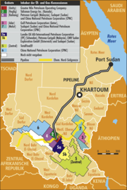Oil and gas concessions in Sudan - 2004 Sudan Map Oelgas.png